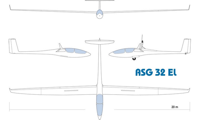 SCHLEICHER ASG-32EL A32E 3D view