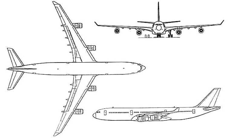 AIRBUS A-340-500 AIRBUS A-340-500 Prestige A345 3D view