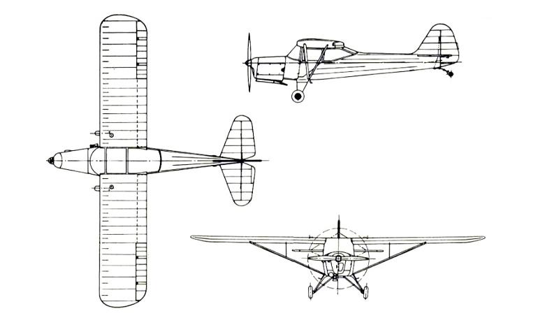 AUSTER J-5Q Alpine AUSTER J-5R Alpine ALPI 3D view
