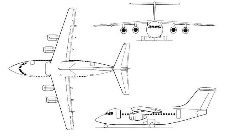 BRITISH AEROSPACE BAe-146-200 BRITISH AEROSPACE BAe-146-200 Quiet Trader BRITISH AEROSPACE BAe-146-200 Statesman B462 3D view