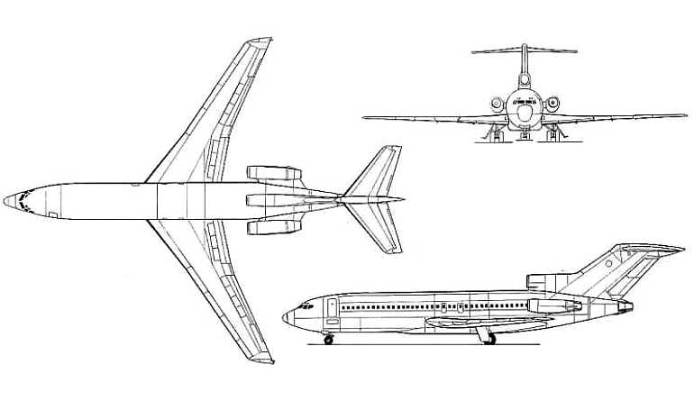 BOEING 727-100 BOEING C-22 B721 3D view