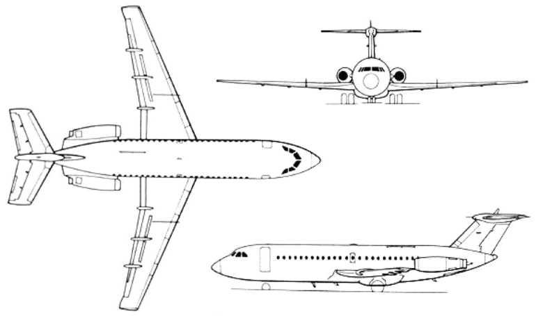 BAC 111 One-Eleven BRITISH AEROSPACE BAC-111 One-Eleven BUCURESTI Rombac 1-11 One-Eleven BA11 3D view