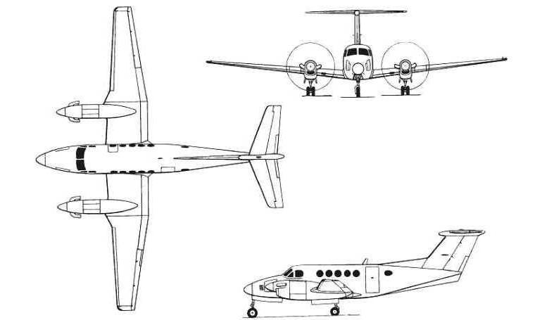 BEECH 300 Super King Air RAYTHEON 300 Super King Air BE30 3D view