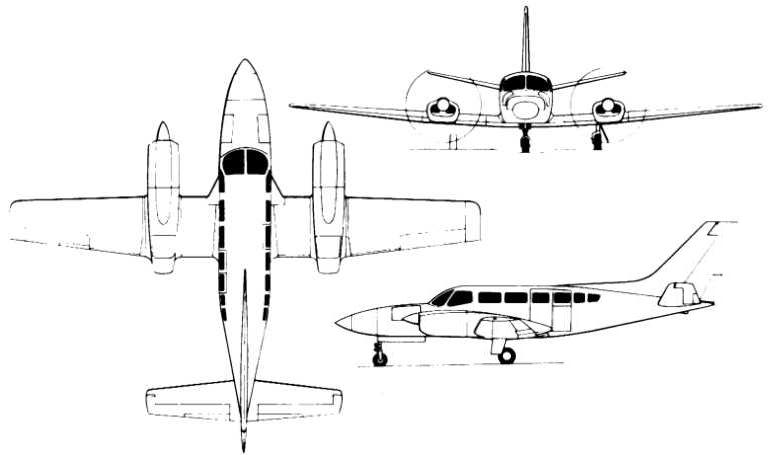 CESSNA 404 (turbine) OMNI 404 Turbo Titan C04T 3D view