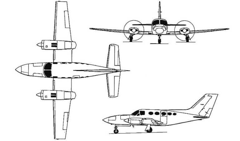 AVIONES COLOMBIA 414 CESSNA 414 CESSNA 414 Chancellor RILEY Rocket Power 414 C414 3D view