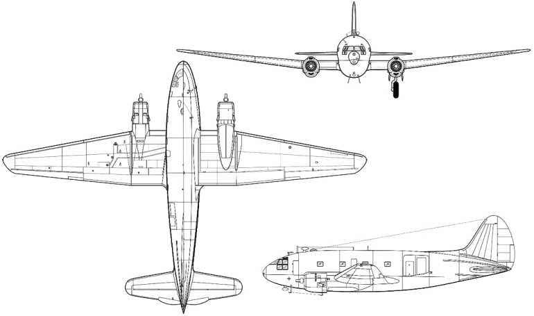 CURTISS C-46 Commando CURTISS CW-20 Commando C46 3D view