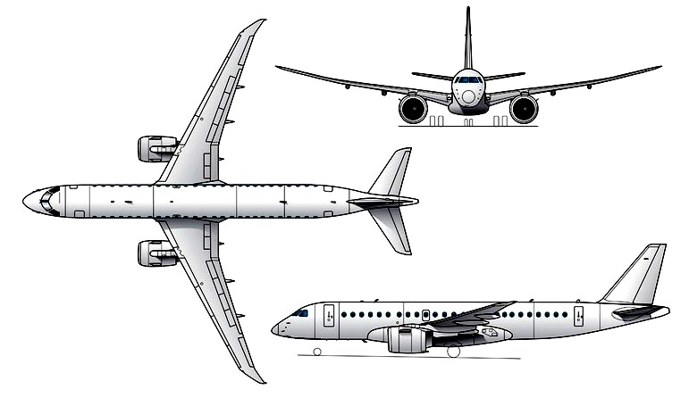 EMBRAER ERJ-190-500 EMBRAER E175-E2 E275 3D view