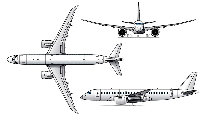 EMBRAER ERJ-190-300 EMBRAER E190-E2 E290 3D view