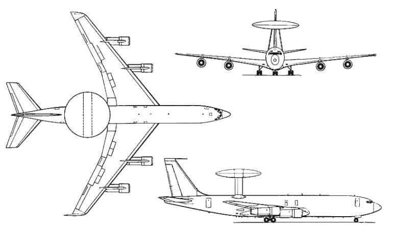 BOEING E-3A (CFM56) Sentry BOEING E-3D Sentry BOEING E-3F Sentry E3CF 3D view