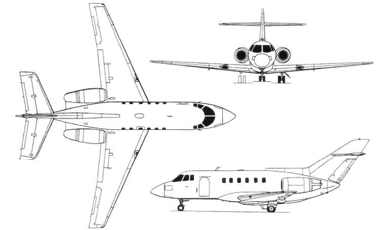 HAWKER SIDDELEY HS-125-1 HAWKER SIDDELEY HS-125-3 HAWKER SIDDELEY HS-125-400 HAWKER SIDDELEY HS-125-600 H25A 3D view