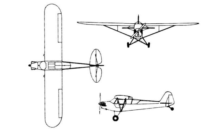 PIPER J-2 Cub TAYLOR (1) J-2 Cub J2 3D view