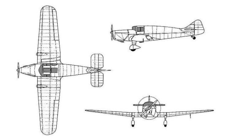 MILES M-17 Monarch MONA 3D view