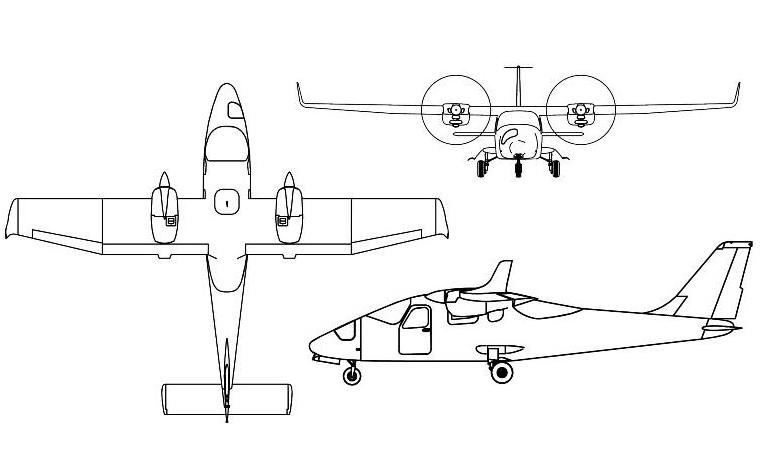 TECNAM P-2006T P06T 3D view