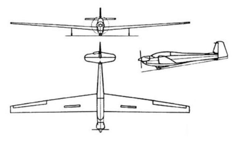SCHEIBE SF-28 Tandem Falke SF28 3D view