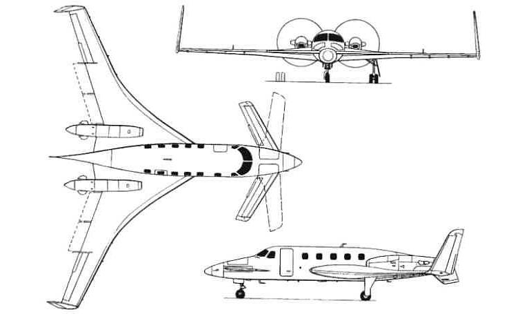 BEECH 2000 Starship RAYTHEON 2000 Starship STAR 3D view